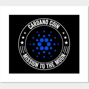 Vintage Cardano Crypto ADA Coin  To The Moon Token Cryptocurrency Wallet Cardano HODL Birthday Gift For Men Women Posters and Art